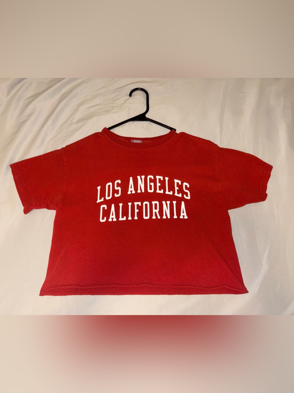 Forever 21 Red Los Angeles California Crop Tee
